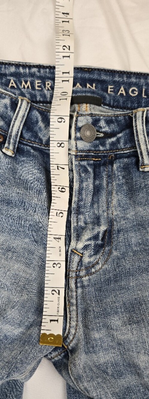 American Eagle Men's Distressed Ripped Jeans 30x34 Light Wash Stretch Denim - Picture 4 of 9